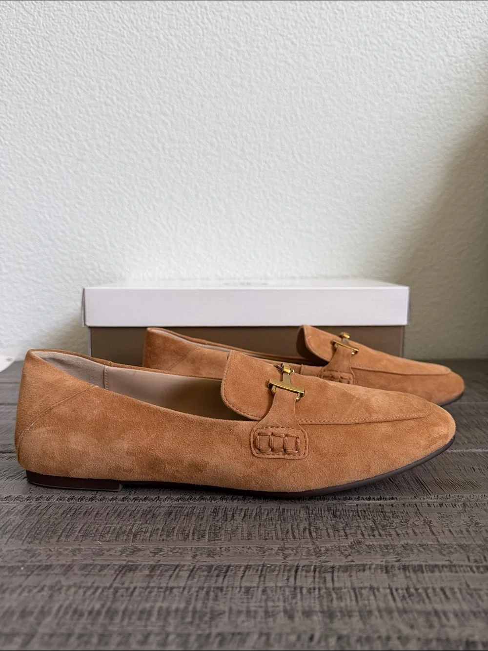 Giani Bernini Womens Beckhamm Memory Foam Suede Tobacco Brown Loafers NIB
